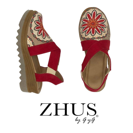 Alpargatas floral rojas