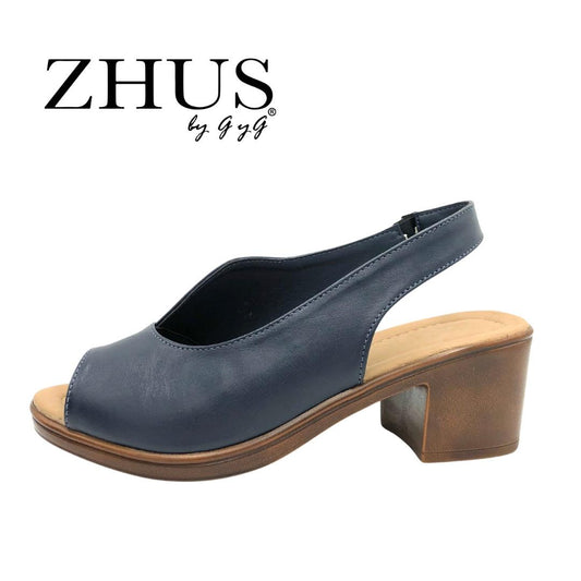 Sandalia azul asimétrica