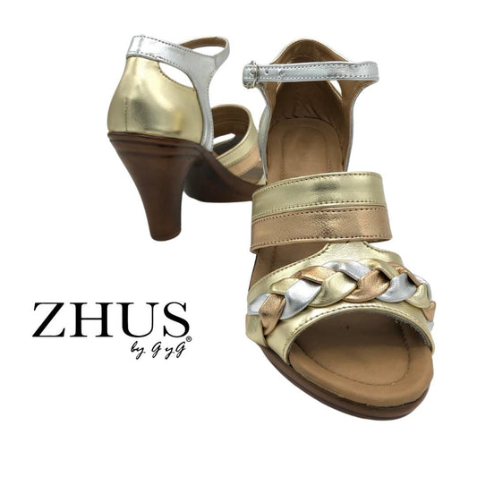 Sandalia tres oros: dorado, oro blanco o plata y oro rosa