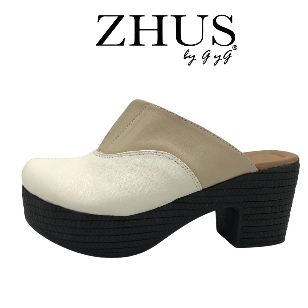 Zueco beige con negro