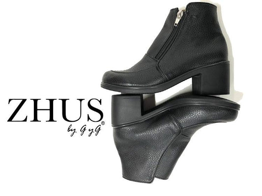 Botín tacón bajito negro