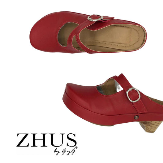 Zueco rojo estilo europeo