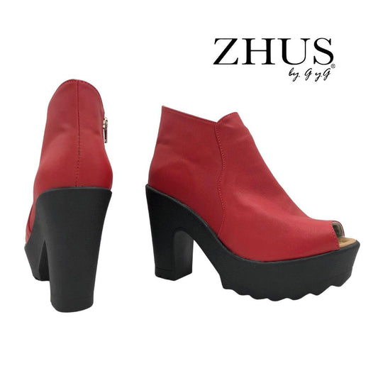 Botín rojo tacón alto