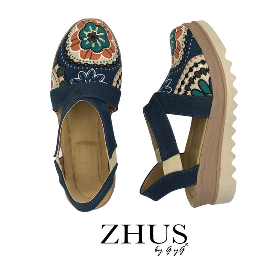 Alpargatas floral azul