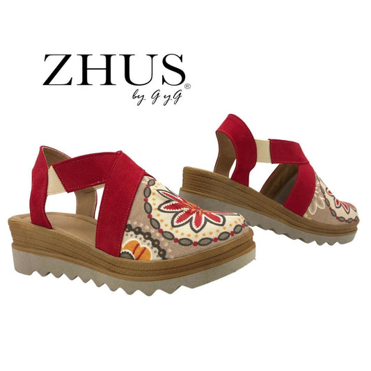 Alpargatas floral rojas