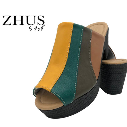 Zueco rainbow multicolor, punta abierta