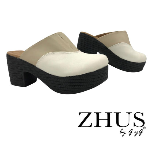 Zueco beige con negro