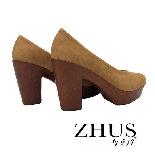 Zapato tacón taupé beige tacon mediano