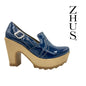 ZHUS tacón alto charol vino y azul