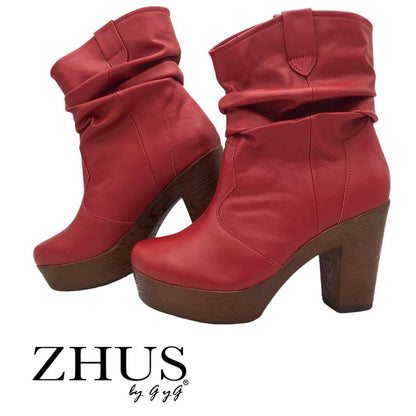 Bota roja plisada