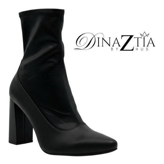 Botín stretch Mujer con Tacón – Negro | DinaZtia by ZHUS
