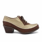 ZHUS Oxford Café Dorado | Zapato con Cordones y Tacón | Cuero Vegano