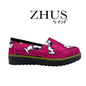 ZHUS Snoopy | Slip-On Fucsia Estampado | Zapato Cómodo de Mujer