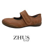 ZHUS Samba Mary Jane | Zapato Café con Velcro